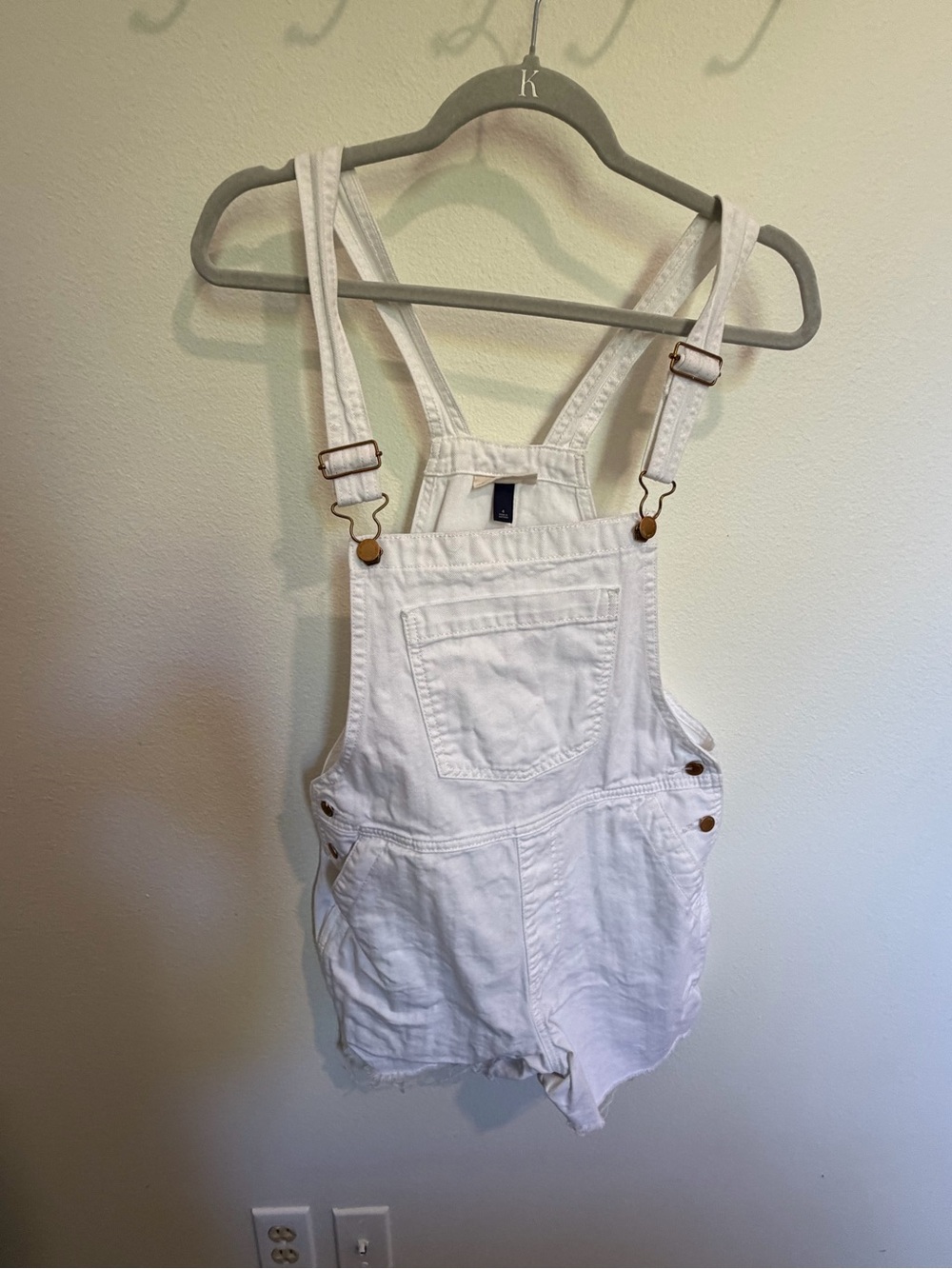 Universal Thread White Denim Short Overalls